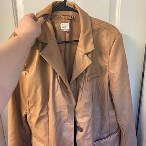 A New Day Faux Leather Tan Blazer